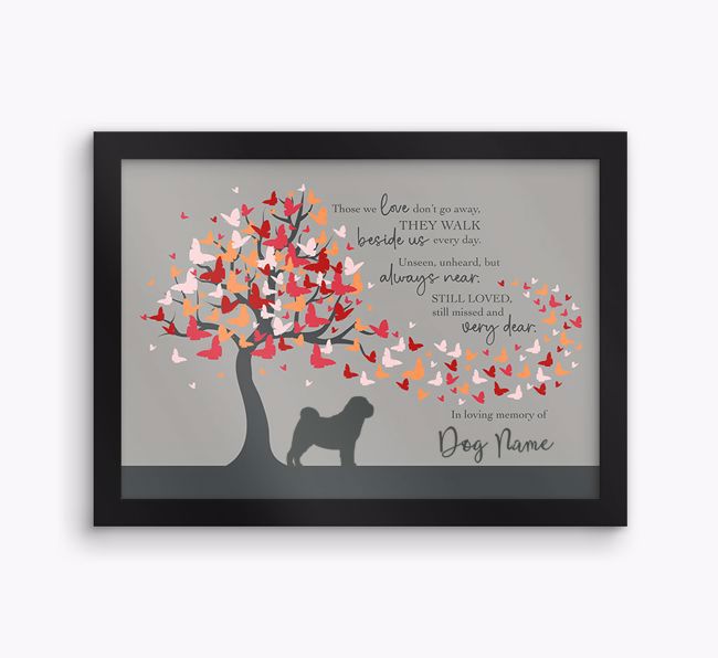 Butterfly tree, in loving memory: Personalised {breedFullName} Framed Print